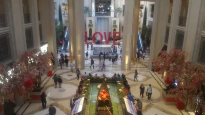 Walking on the best parts of Las Vegas strip up to the neon museum : LOVE sign in Venetian galleries