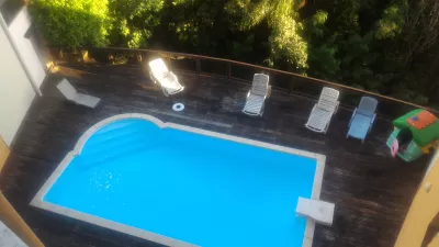 What are the best places to stay in Tahiti? : Swimming pool at a one bedroom AirBNB rental in Tahiti