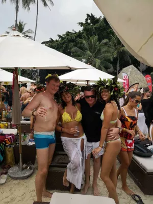 How was the best pool party in Polynesia, Bob Sinclar Tahiti? : Partying with friends
