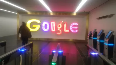 Ezoic Pubtelligence event in Google headquarters NYC : Entrance hall of Google headquarters NYC