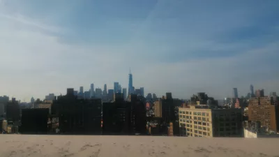 Evénement Ezoic Pubtelligence au siège de Google à New York : Terrasse vue sur le sud de Manhattan