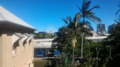 How is the free walking tour Brisbane? : View on the Ferris Wheel in SouthBank