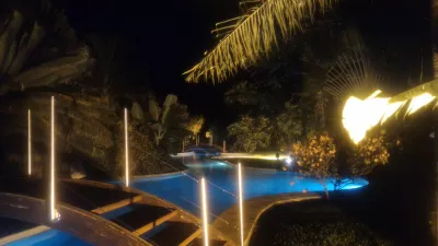 How is the longest swimming pool in Polynesia? : Swimming at night under the stars