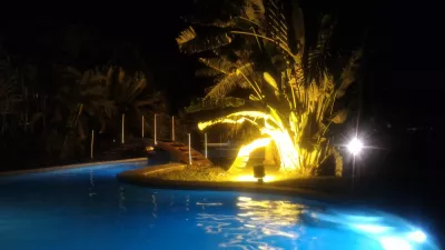 How is the longest swimming pool in Polynesia? : Swimming at night under the stars