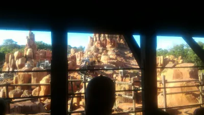 How is a one day visit at Disney's Magic Kingdom? : Waiting to board the Big Thunder Mountain Railroad ride