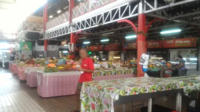 Papeete kommunala marknad, en promenad i Tahitian pärlor paradis : Frukt och grönsaker område