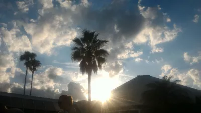 From Kissimmee hotel near Orlando to Las Vegas : Palm tree and sunset