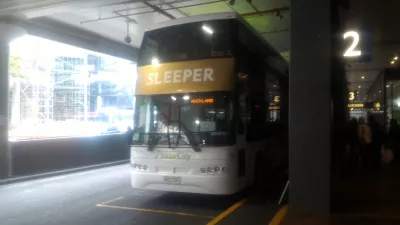 What are the Auckland public transport options? : An Intercity bus waiting for boarding in Auckland