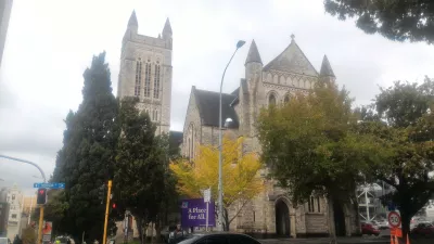 What are the Auckland public transport options? : A church in central Auckland