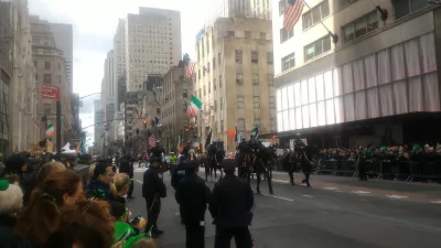 Saint Patrick's day parade New York City 2019 : Policemen on horses