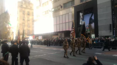 Parata del giorno di San Patrizio a New York City 2019 : Banda di veterani della guerra mondiale