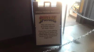 A day in Universal Studios Islands of Adventure : Spiderman single riders sign