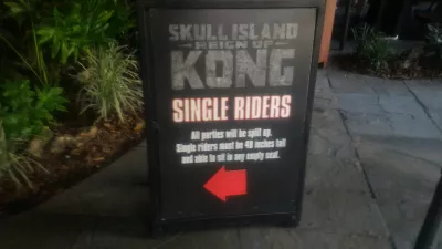 A day in Universal Studios Islands of Adventure : Single riders sign