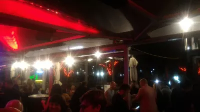 Where to go in Auckland at night? An Auckland Viaduct tour : O'Hagan's Irish pub busy terrace at night